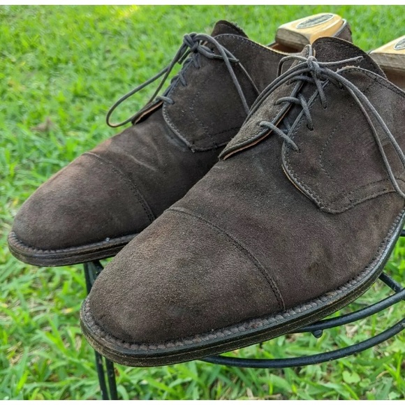 Alden #2834 Straight Tip Mocha Kid Suede Bluchers - Picture 3 of 9